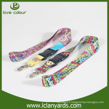 Polyester material printing cymk neck lanyard with lobster claw